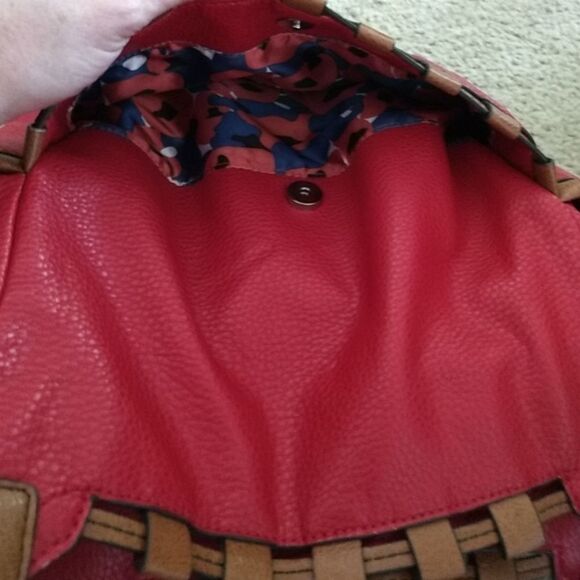 Dana Buchman red and brown purse - Picture 6 of 8